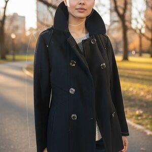 Kenneth Cole New York Black Pea Coat